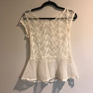 Aerie White peplum shirt